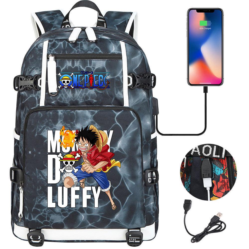 RiMan ONE PIECE Luffy Printed Teen Student School Bag Large Capacity Men's and Women's Leisure Travel Backpack
