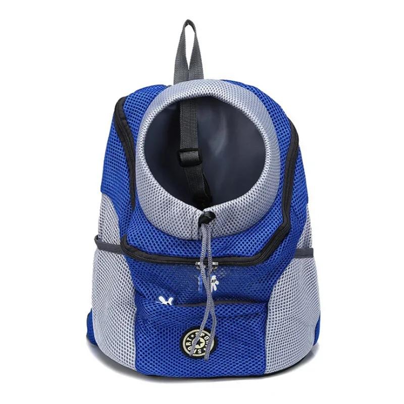 Portable Pet Carrier Backpack Breathable Mesh Dog Front Pack Double Shoulder Bag For Outdoor Travel Walking