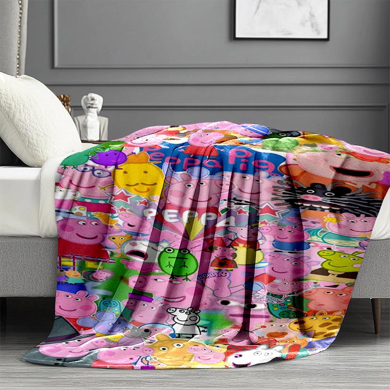 Peppa Pig Print Blanket - Soft & Comfortable, for Bedroom, Travel, Sofa, Home Decoration - Birthday Christmas Gift for Friend