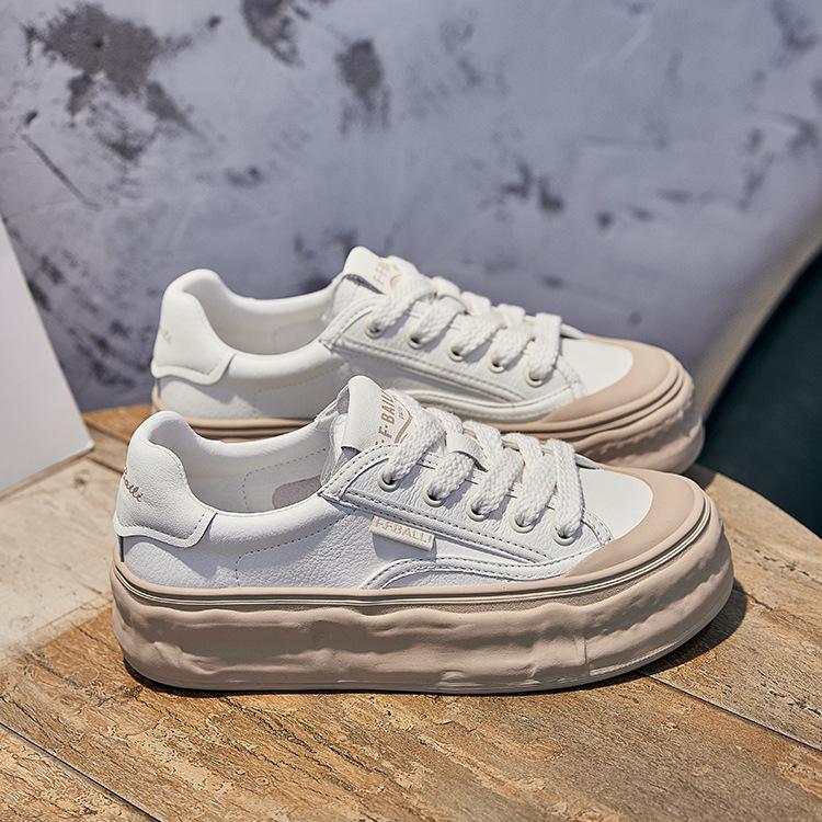 

Маленькие белые туфли женские новые женские туфли универсальные на толстой подошве растворяющиеся туфли круглый носок повседневные кожаные туфли на платформе 40 абрикосовый