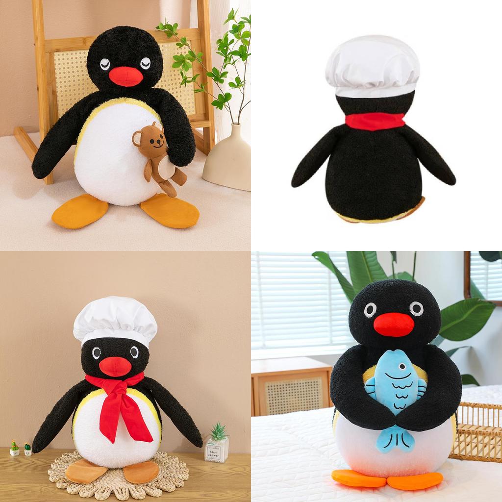Adorable Pingu Chef Penguin Plush Toy Soft And Cute Penguin Stuffed Animal For Kids