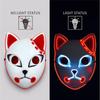 Halloween Cat Face Mask for Women Halloween Glow LED Masks Anime Cosplay Masks Halloween Christmas Party Lighting Cat Masks