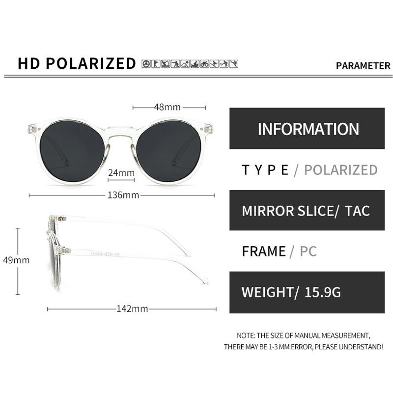 Fashion Polarized Sunglasses Soft Transparent Color Frame Clear Lens Sun Glasses Classic Vintage Sunshades For Men&Women