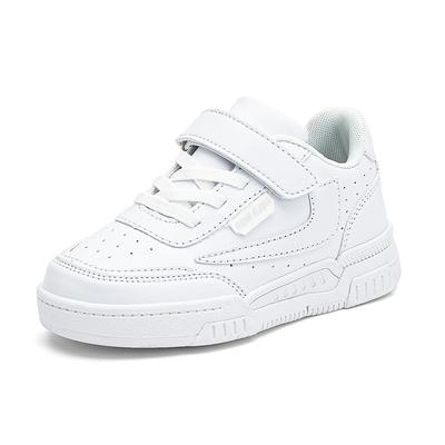 2025 neue Jungen Kinder verschleißfeste kleine weiße Schuhe Klassenkameraden lässige Sportschuhe Mädchen Leder weiche Grundplatte Schuhe