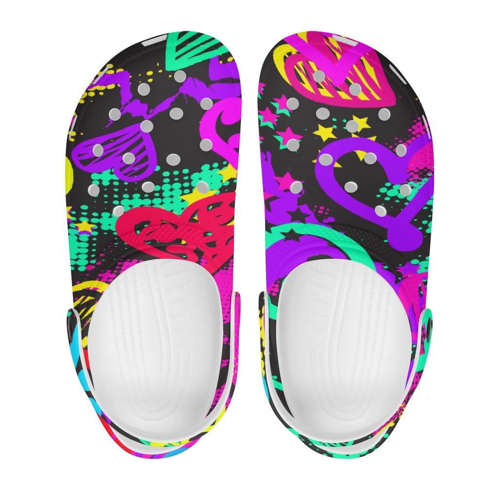 Printed Breathable EVA Clogs Unisex Lightweight Slip On Garden Shoes Beach Pool Home Bathroom Summer Sandals Lightweight Wear