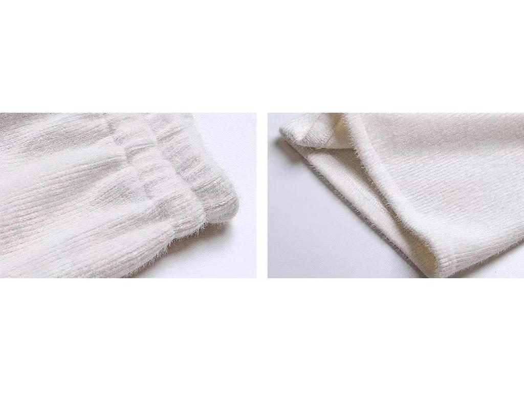 145cm Petite High-Waisted Thick Plush Warm Loose Slimming Wide-Leg Pants for Women
