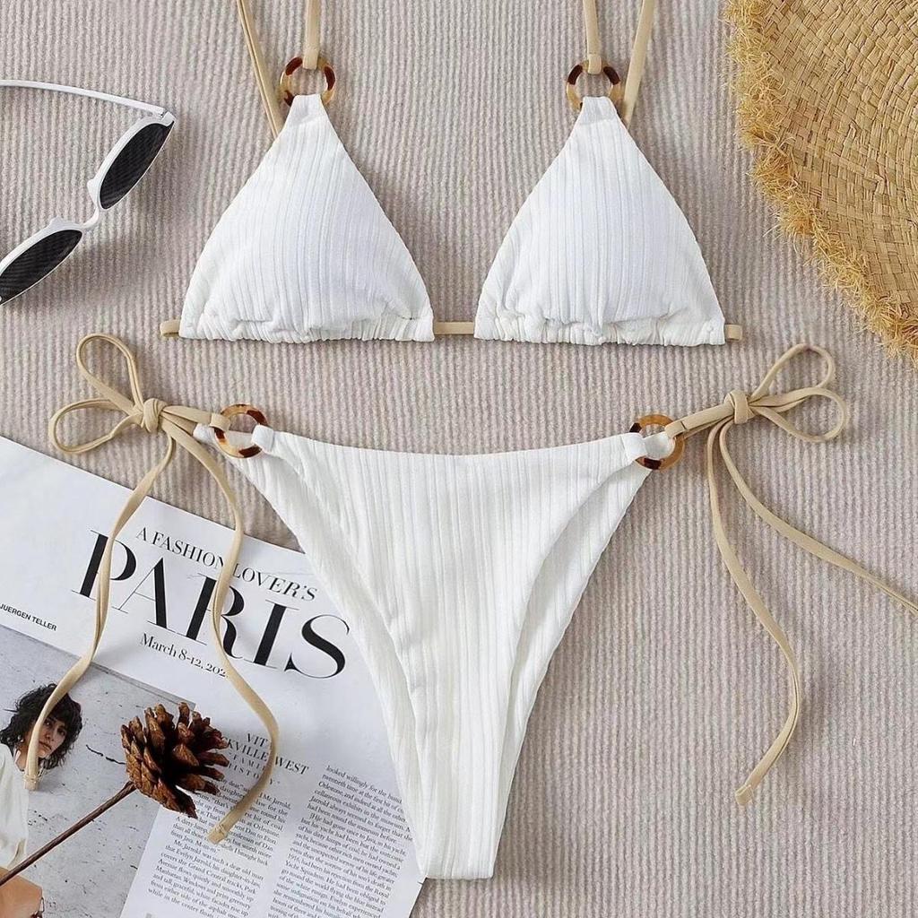 European & American Women's Sexy Lace-Up Bikini - Hot-Selling Two-Piece Swimwear for Beach Vacation