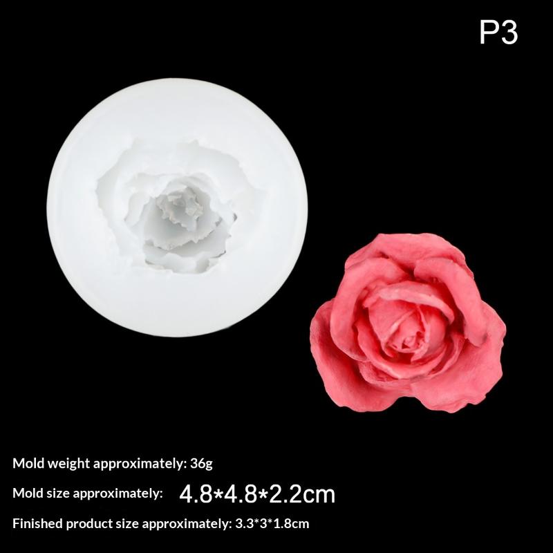 3D Rose Flower Silicone Candle Mold Handmade Soap Making Epoxy Gypsum Form Artware Diy Chocolate Ice Cake Bakware