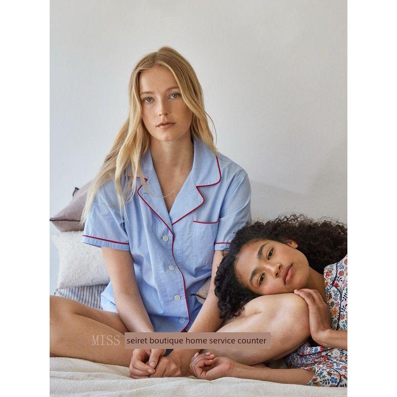 

Italy Accessible Luxury ~ Port Heart Pure Cotton Pajamas Suit Women s Long Sleeve Pants Spring/Summer Fashion Trendy Homewear Port Heart L