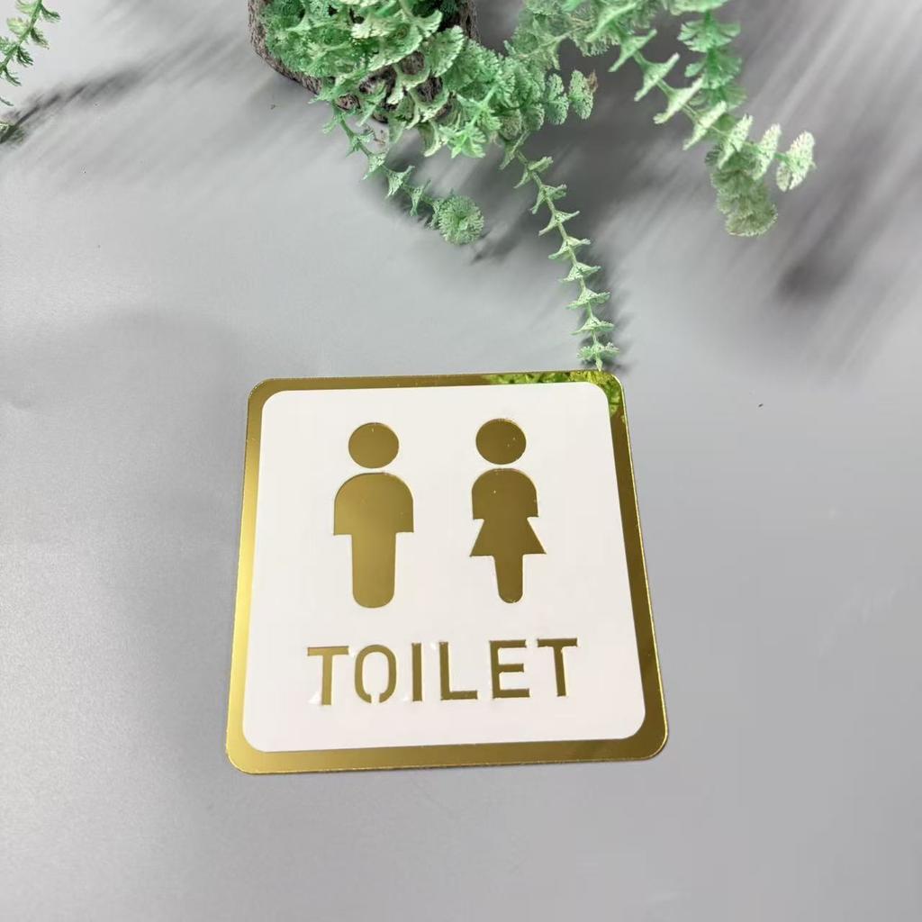 1 Toilet Sticker Double-Layer 3D Acrylic Mirror Sticker for Home BathroomHotel Restroom, Toilet Door, Convenience Store Restroom