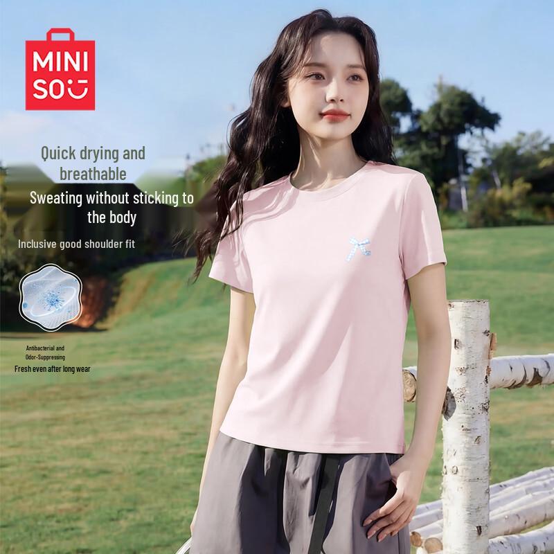MINISO Women s Quick-Dry Cool-Feel Ice Silk T-Shirt L