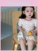 Cute Korean Style Girls Summer Pajama Set Lightweight Floral Print Shorts Outfit