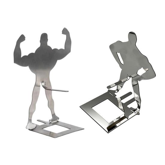 Stainless Steel Muscle Man Sausage Stand Portable Reusable Standing Man Hot Dog Holder Outdoor Camping Roaster Barbecue Grill Accessories
