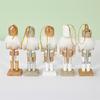 Stylish Nutcrackers Display Ornament Unique Wood Nutcrackers Desk Decoration with Gold and Silver Highlight for Party