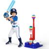 EagleStone Baseball Toy Batting Set for Kids: 3 Ways To Play, Light-Up Bat, Light-Up Ball, 4 Baseballs, Automatic Launcher, Assembly Required, Parent-