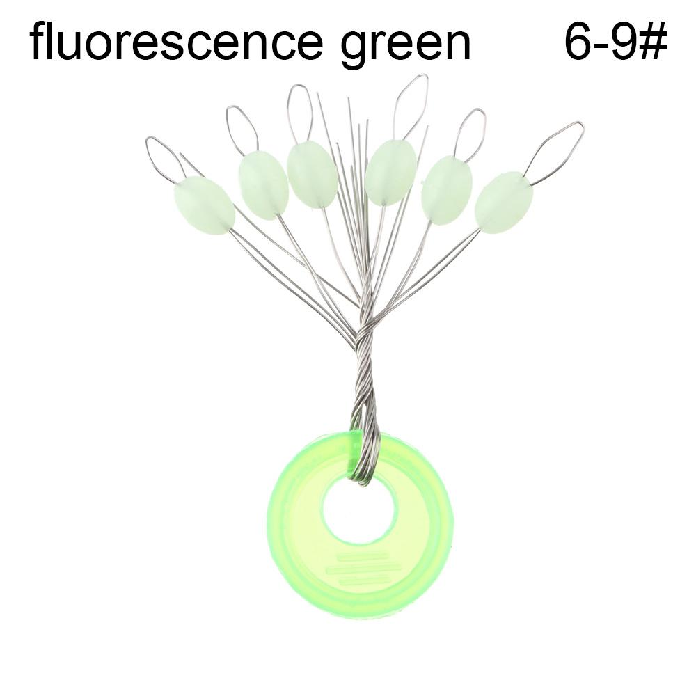60Pcs(10 Groups) 6-20# Oval Luminous Space Beans Stopper Carp Line Stopper High Concentricity Rubber Float Catfish Flotador