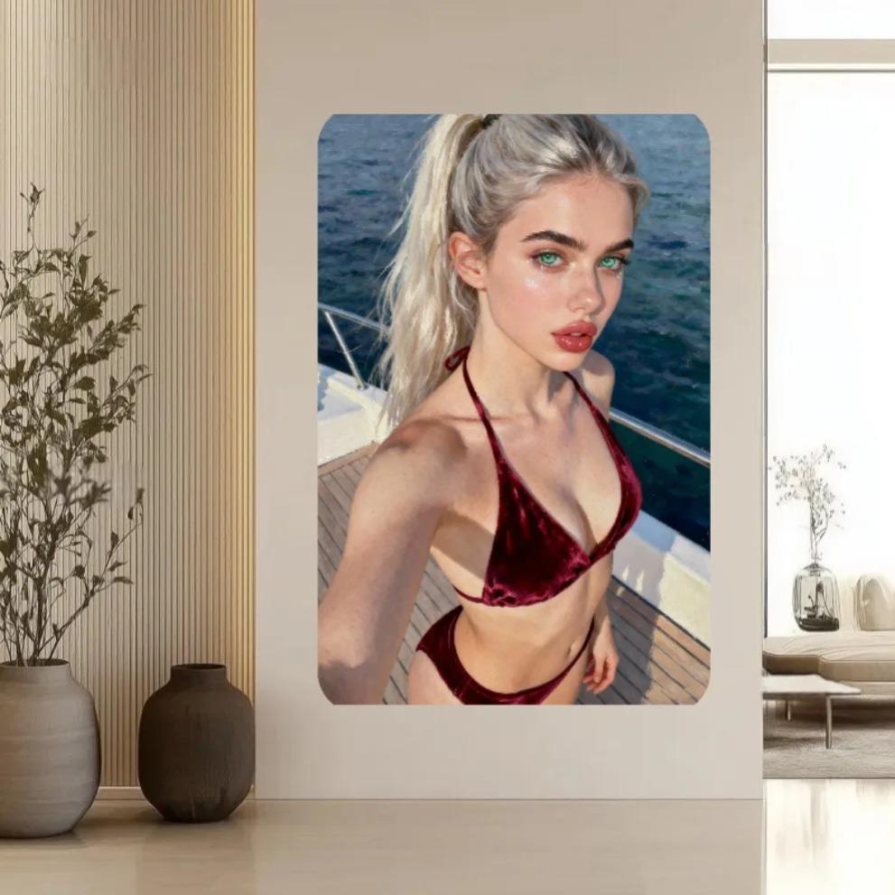 

1PC Retro Metal Wall Art Sign Sexy PinUp Girl Cowgirl Tin Poster Durable 2D Decor for Home Bar Cafe Spa Gift Install 20x30cm