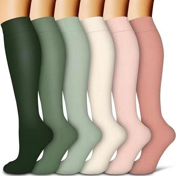 Herbst Damen Europäische & Amerikanische Sport Kniehohe Kompressionssocken, Hochelastische Schlankheits-Wadensocken