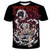 Children's Anime One Piece Luffy 3D Digital Printed Boys' Street Trendy Round Neck Short Sleeved T-shirt
