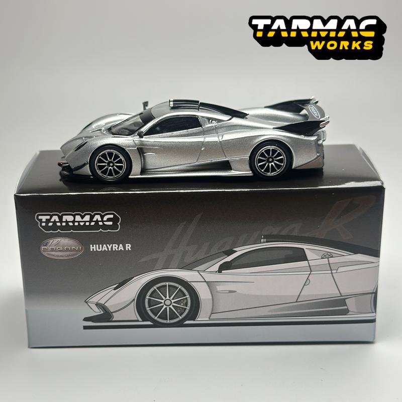 TW 1:64 Tarmac Works Pagani Huayra R Satin Silver Chase alloy car model