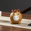 Plump Tea Pet Ornament Handmade Zisha Horse for Desktop, Home Decor