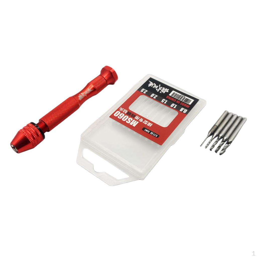 Set with 5 Pcs Drill Bit, Tungsten Steel Material Hand Drill, Precision Tools for Carving