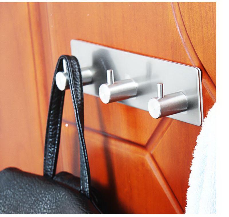 Stainless Steel 304 Punch-Free Wall-Mounted Hook for Kitchen, Bathroom, and Living Room.