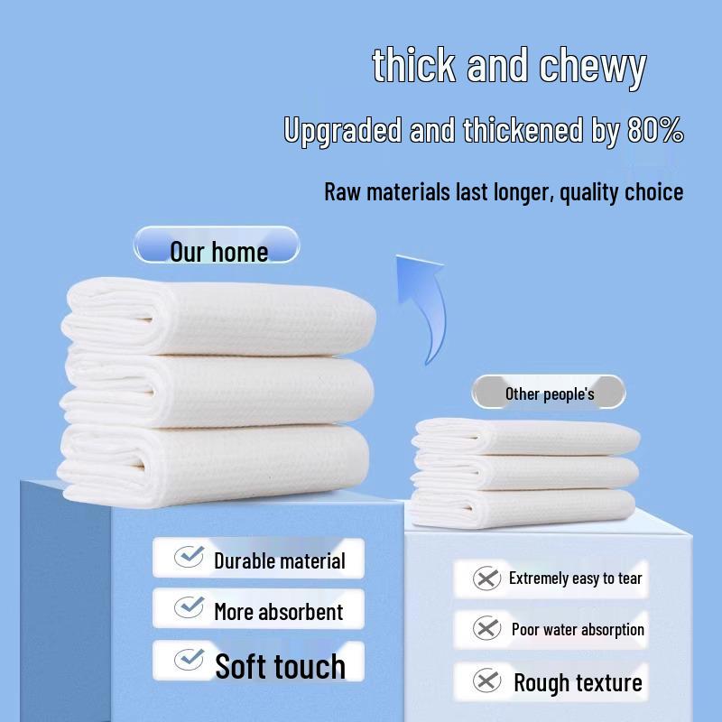 Compressed Pure Cotton Face & Bath Towels: Thick, Enlarged & Individually Packed for Travel