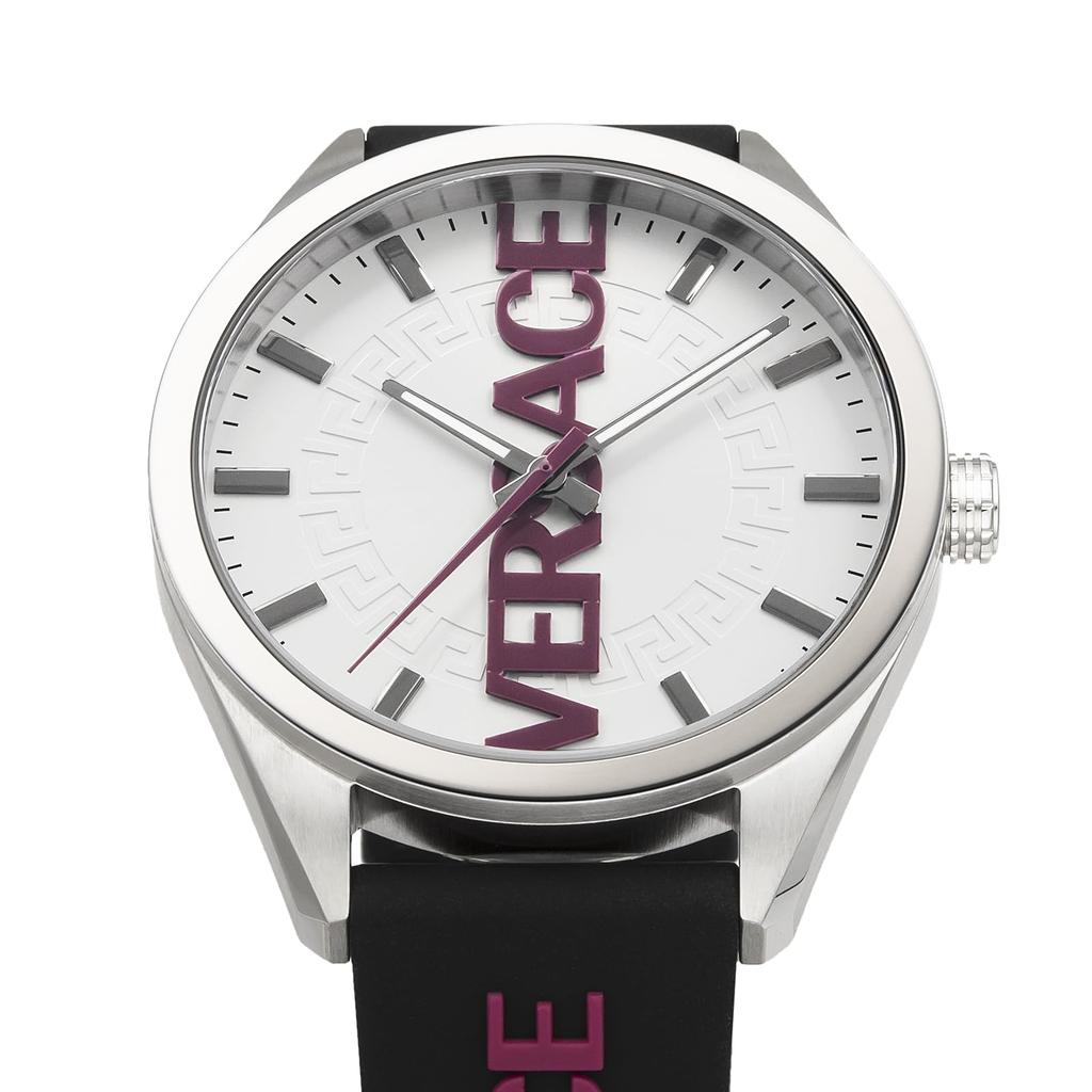 Uhr Silbernes Zifferblatt Quarz Täglich Wasserdicht Saphirglas 42mm VE3H00122 Schwarz [Versace] V-VERTICAL Herren [Artikel]