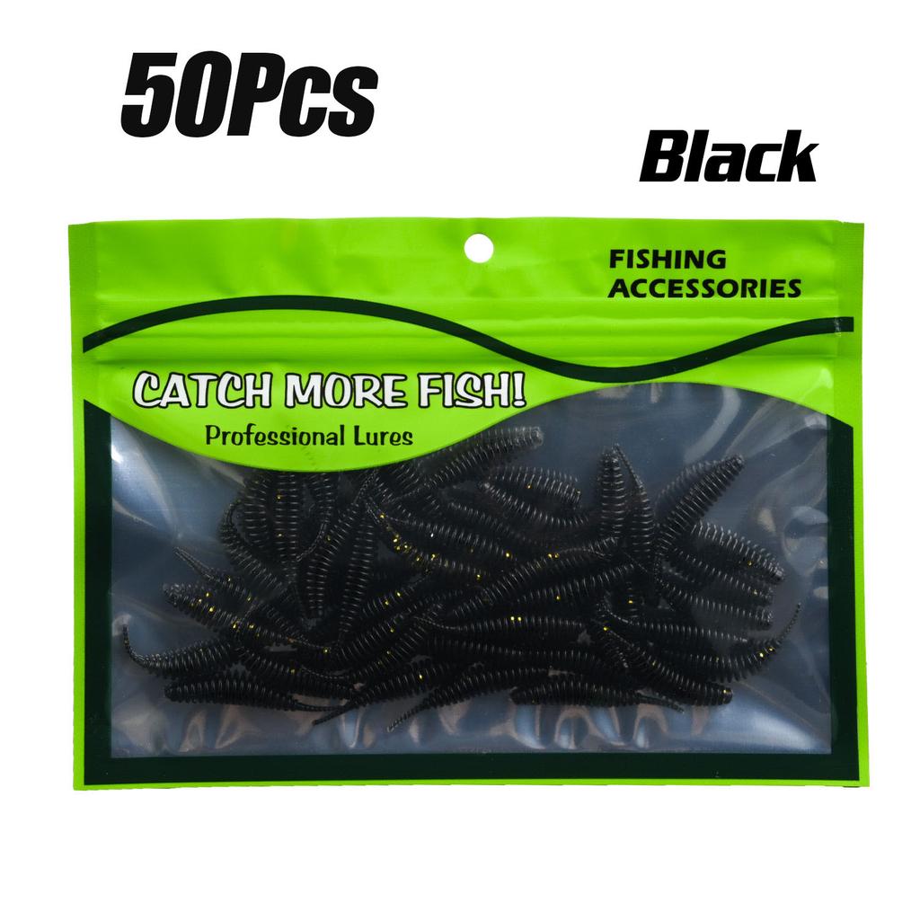 50Pcs 3.6cm Sinking-Type Needle-Tail Bubble Worm Fishing Lures, Lifelike  Ultra-Natural Swimming, Strongly Attract