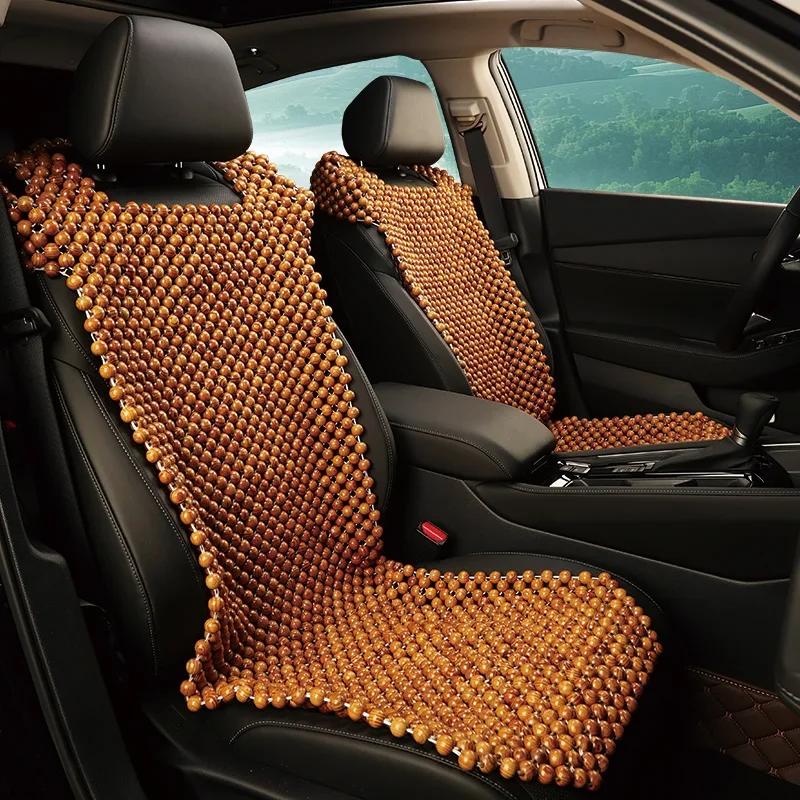 1 Adet Doğal Ahşap Boncuklu Araç Koltuk Örtüsü – El Yapımı, Nefes Alabilir ve Masajlı – Ofis, Ev ve Araç İçin – Uzun Süreli Konfor