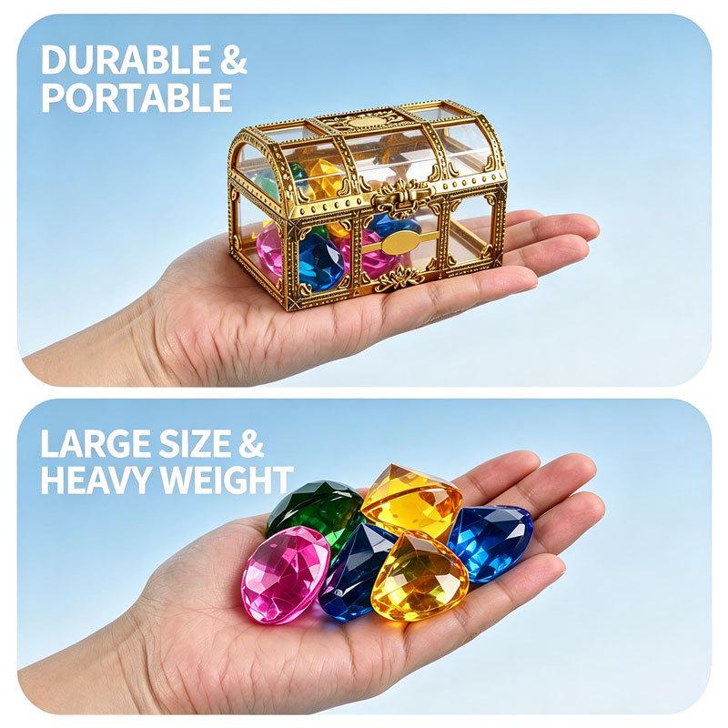 Kids' Princess Gem Pirate Treasure Chest Playset