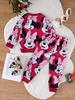 Children's Cartoon Print Long Sleeved Sweatshirt And Sweatpants Set