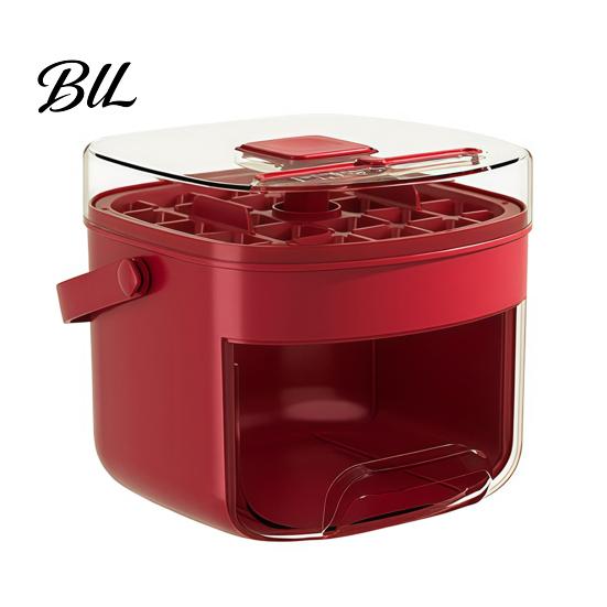 Convenient Ice Cube Tray 2-in-1 Press-Release with Storage Bin 48-Cavity Double-Layer 48 Maker for Freezer BPA-Free Container Home Camping Party