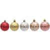 6pcs 6cm Star Christmas Balls Set Colorful Xmas Tree Pendants  Home New Year Gift