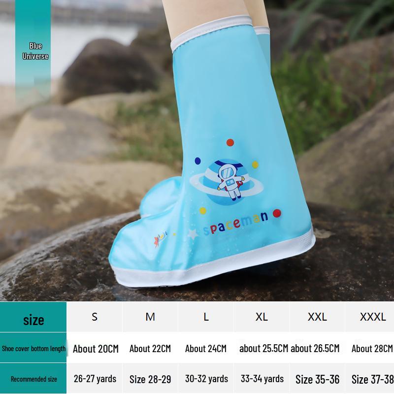 

Children s Pink Cartoon Mid-Calf Rain Boot Covers, Flat Heel, Non-Slip, Wear-Resistant, Round Toe. Medium