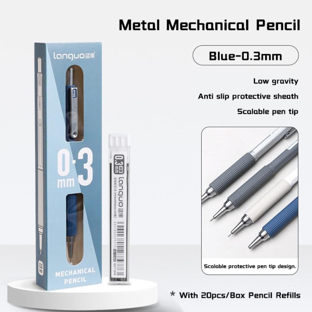 

Low Gravity Automatic Pencil Anti Slip Soft Sheath Propelling Pencil Office School Supplies Blue-0.3mm