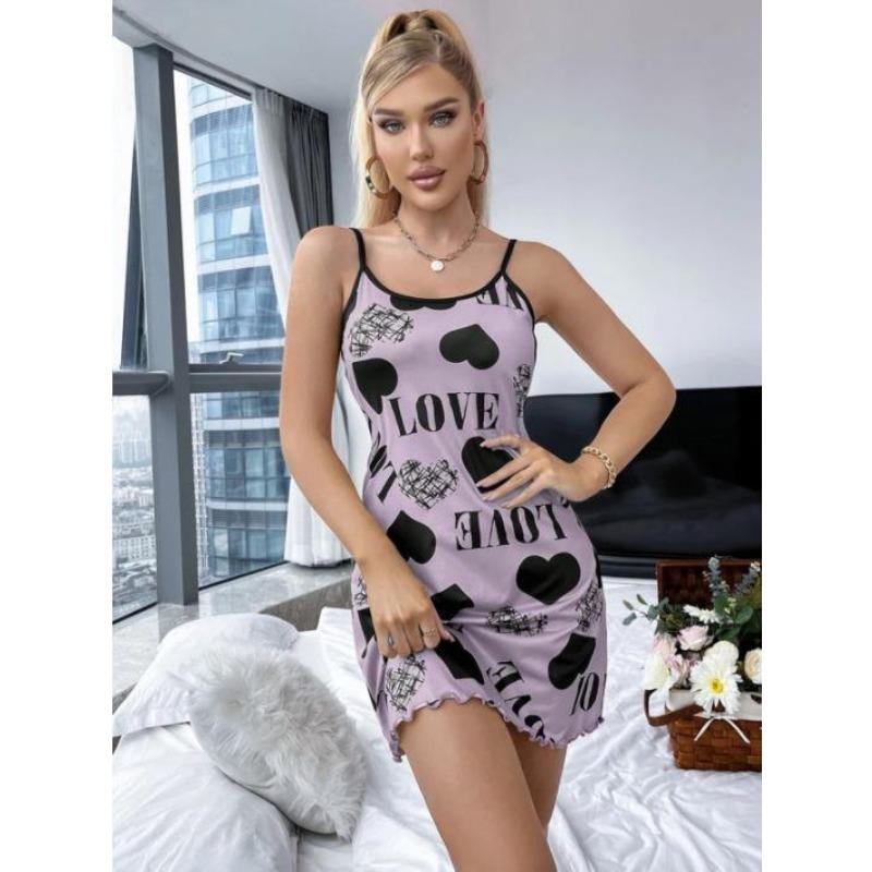 

Женская мода лето весна Love Letter Print без рукавов подтяжки свободная талия повседневные платья XXXL фиолетовый