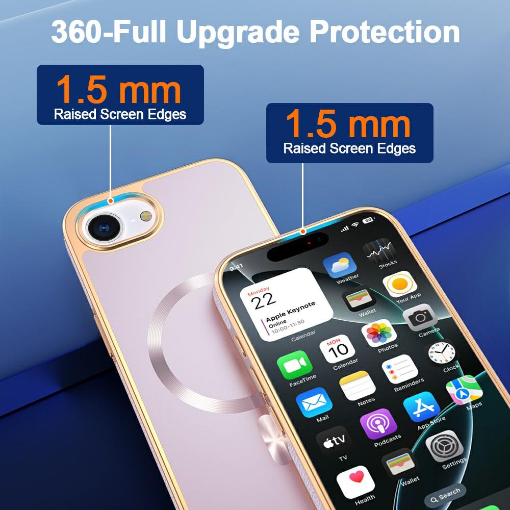For iPhone 16e Magnetic Case Electroplating Anti-Drop TPU+PC Phone Back Cover