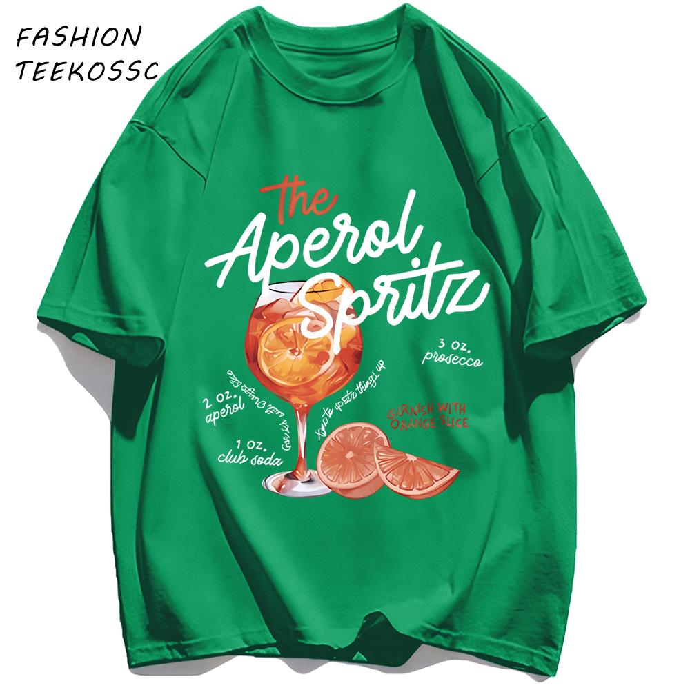 Orange Slice Red Wine Goblet Print TShirts Men Colour ONeck T Shirt Cotton Oversized Top Unisex AllMatch Casual Streetwear