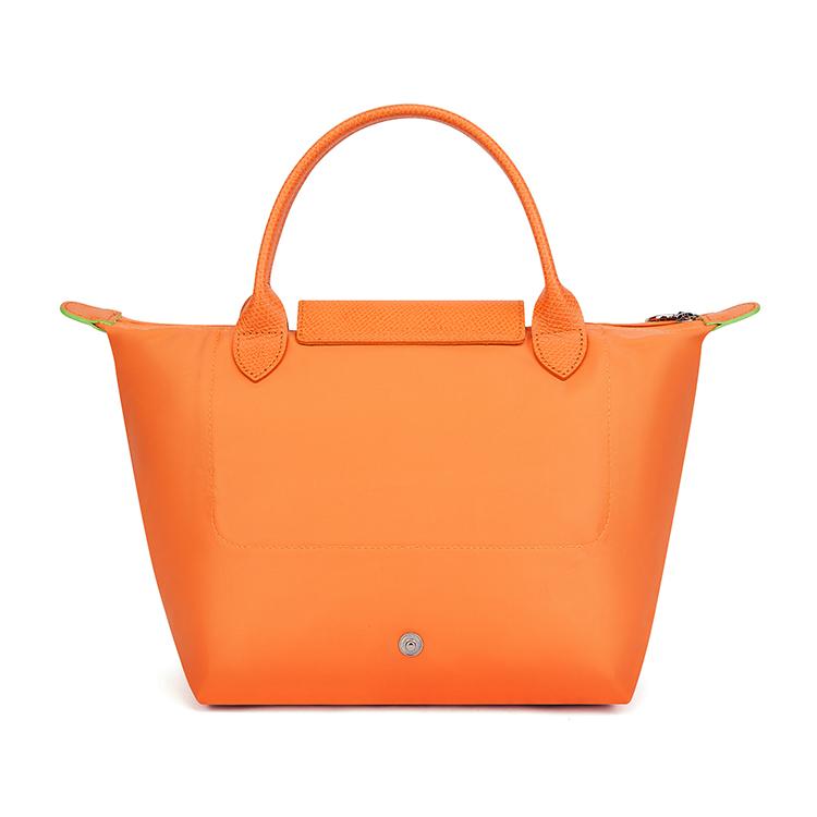 Longchamp Le Pliage Green Recycled Canvas Shoulder Tote Bag Small Women Bags Orange 1621919P54