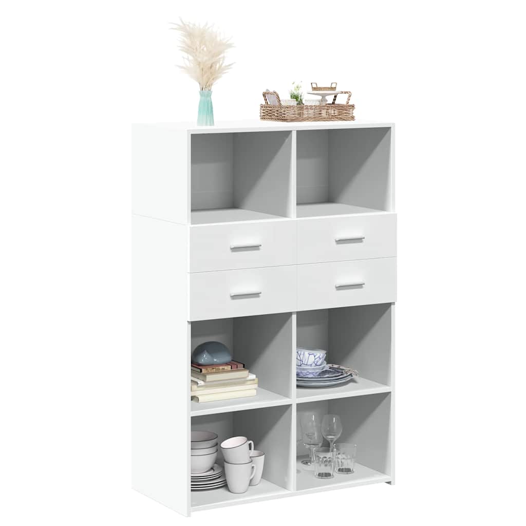Highboard White 80 x 42.5 x 124 cm Particleboard