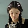 Modern Beaded Chain Hair Clip Delicate Hair Clip with Five pointed Star Elegant Bowknot Adorned Hair Ornament