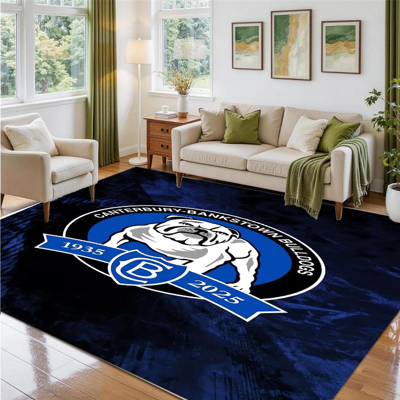 Canterbury-Bankstown Bulldogs Design Crystal Velvet Rug Soft Decorative Mat for Bedroom Entrance