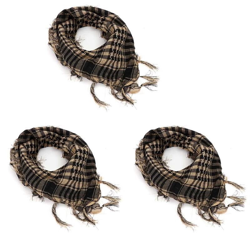 123Pcs Tactical Keffiyeh Shemagh Arab Scarf Shawl Neck Cover Head Wrap Cotton Winter Scarves Men'S Outdoor Hiking Shawl