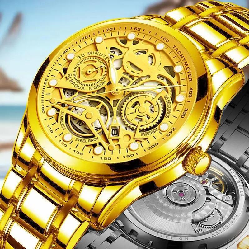 Kuaishou Men S Fashion Hollow Automatic Non-Mechanical Watch Luminous Waterproof Calendar Flywheel
