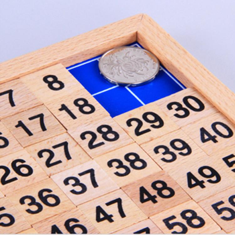 Montessori Wooden 1-100 Number Strip & Sorting Board Educational Toy