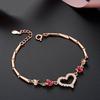 Tancise Fashion 925 Silver Chain Bracelet for Women Heart-shape Creative Zircon Gemstone Link Bracelets Wedding Birthday Gift