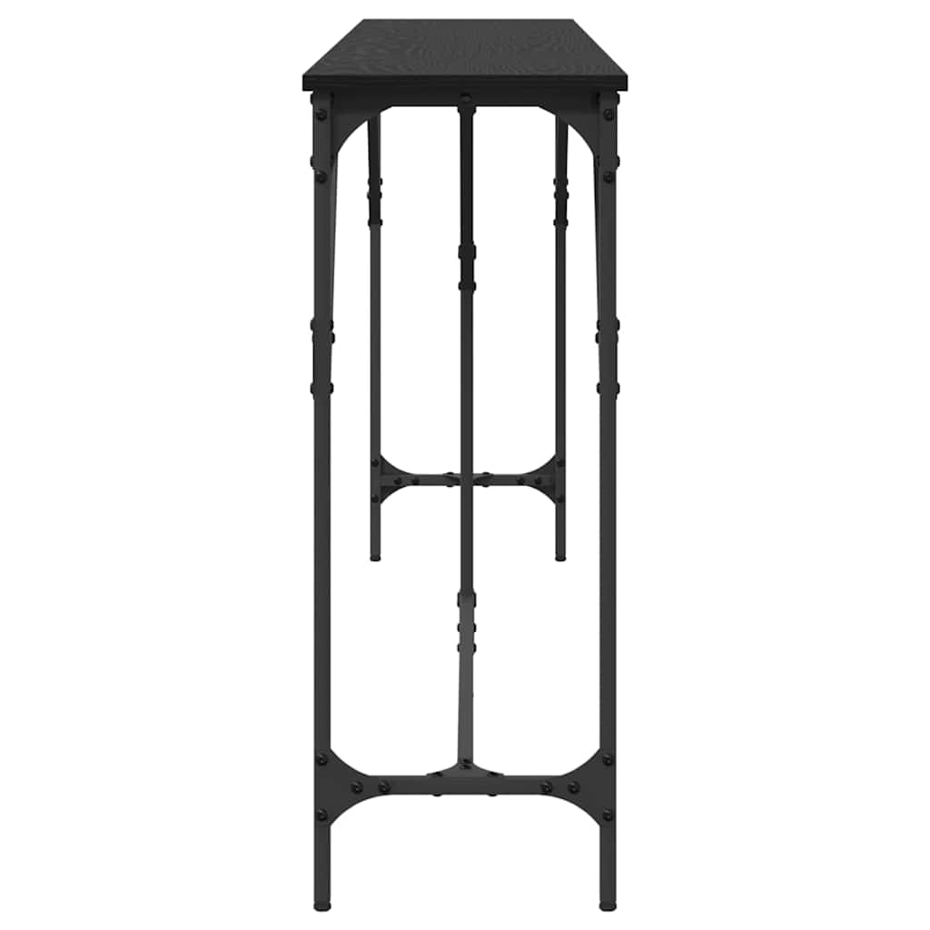 Console Table Black Oak Effect 200 X 29 X 75 Cm