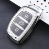 Carbon Fiber TPU Car Key Cover Case Shell for Hyundai Tucson Creta Ix25 I10 I20 I30 Verna Mistra Elantra Santa Fe 2015-2018
